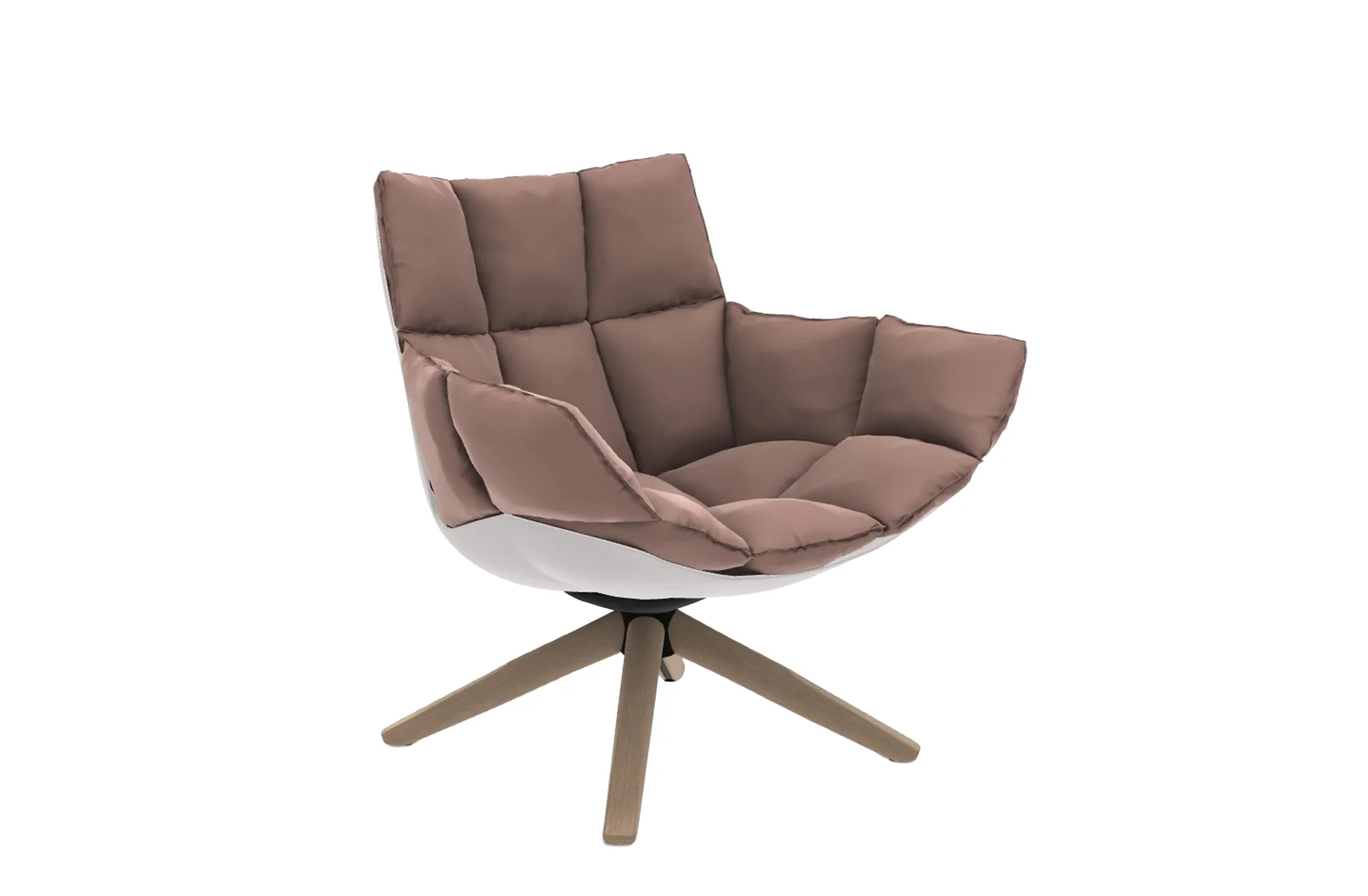 Husk Swivel Armchair with Armrests