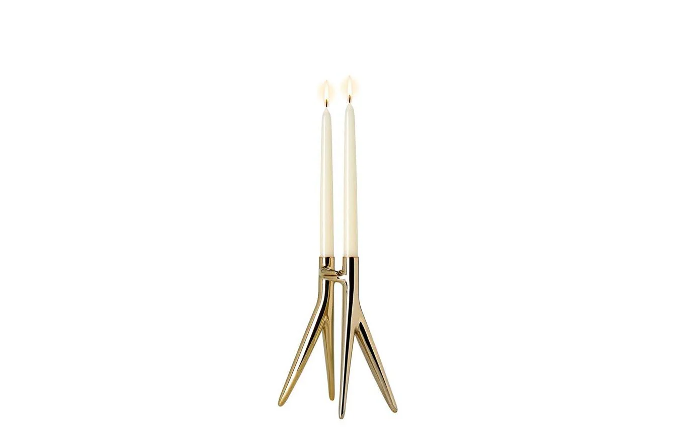 Abbracciaio Candle Holder - Gold