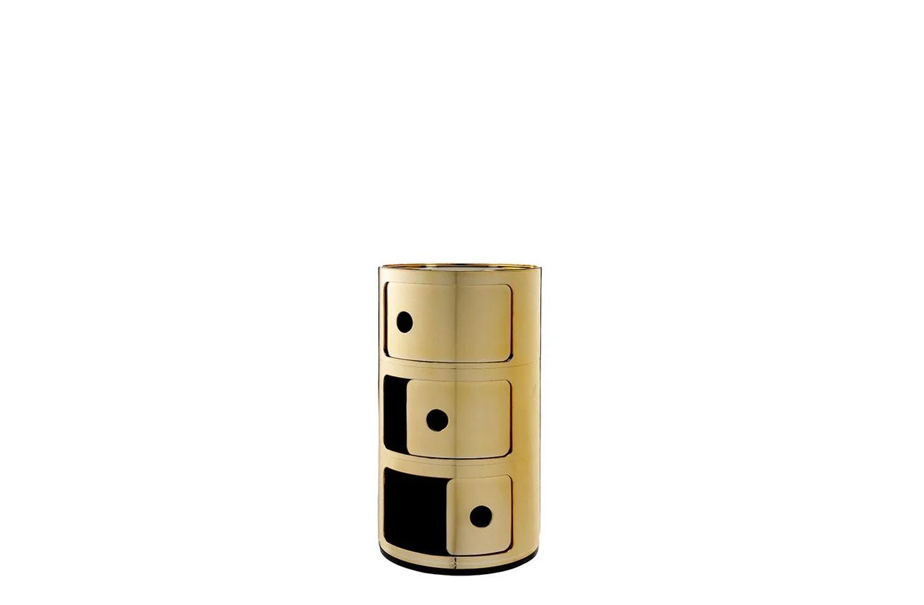 Componibili 3 Round Storage Unit - Metallic - Image 2