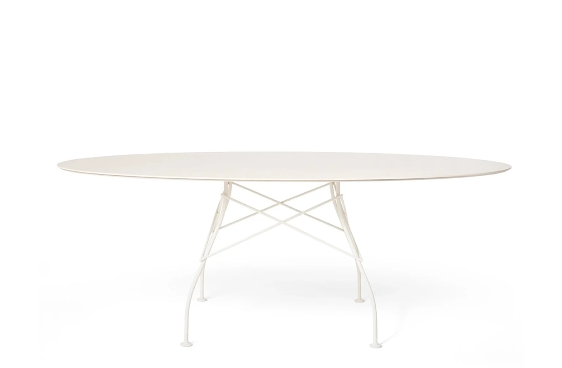 Glossy Outdoor Oval Table - Stoneware