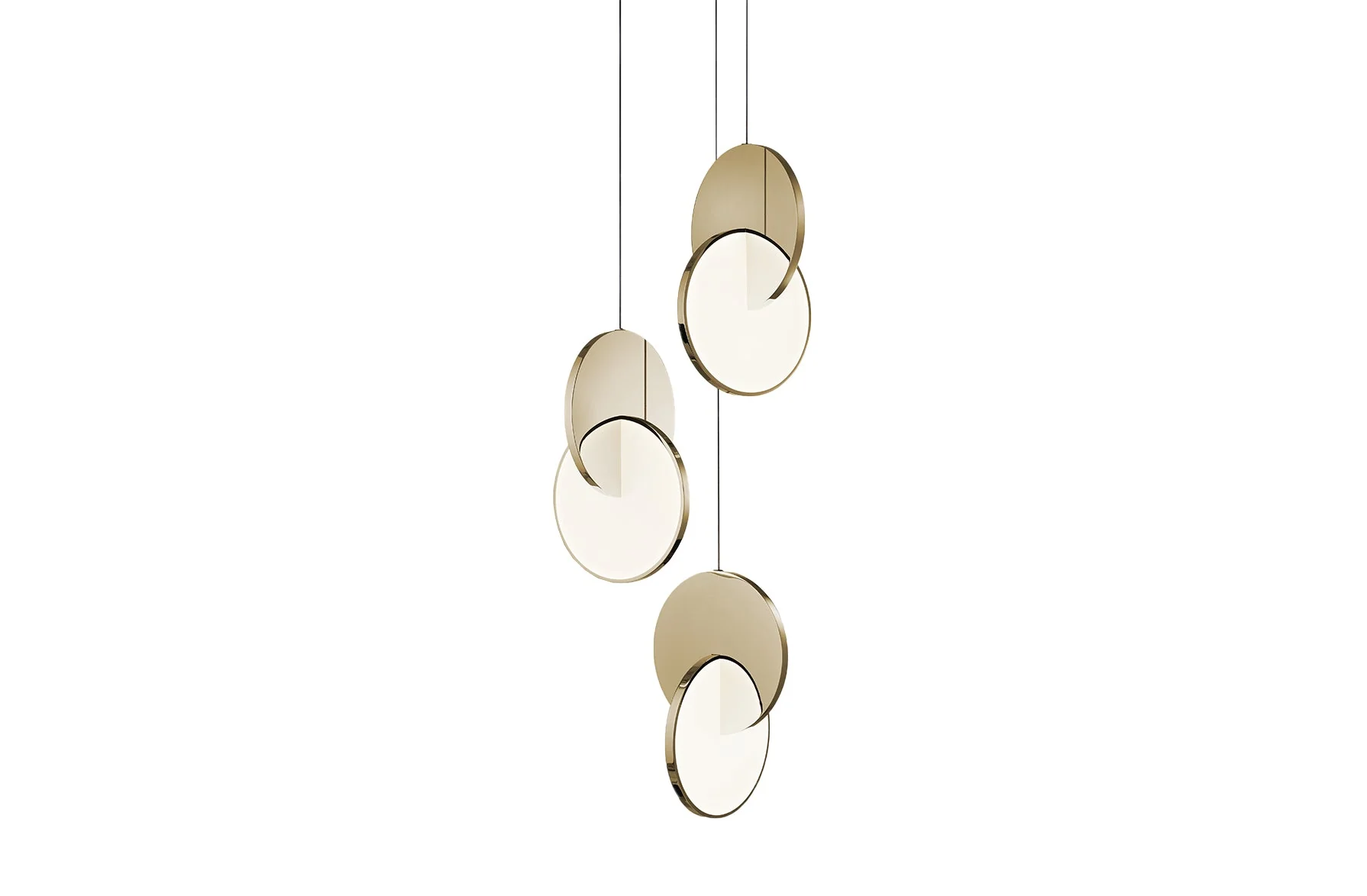 Eclipse Chandelier 3 Piece - Polished Gold