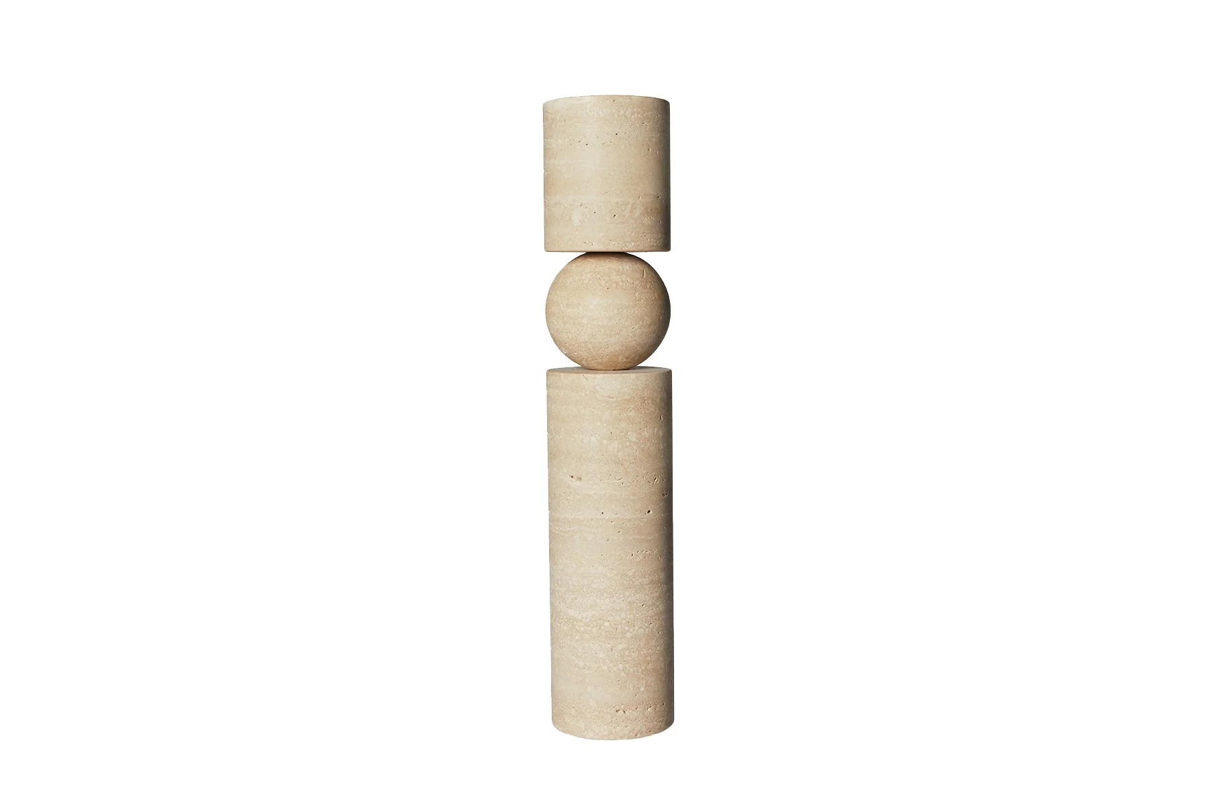 Fulcrum Candlestick Large - Travertine