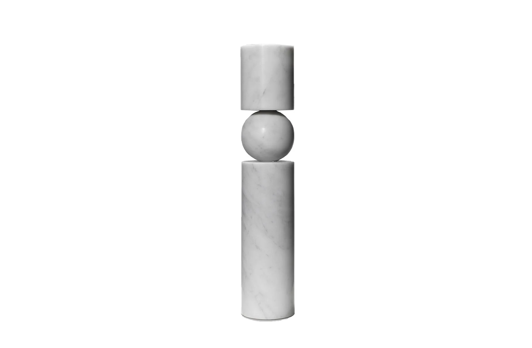 Fulcrum Candlestick Large - White Marble