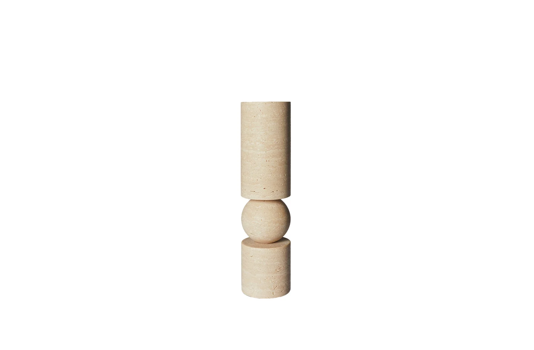 Fulcrum Candlestick Small - Travertine