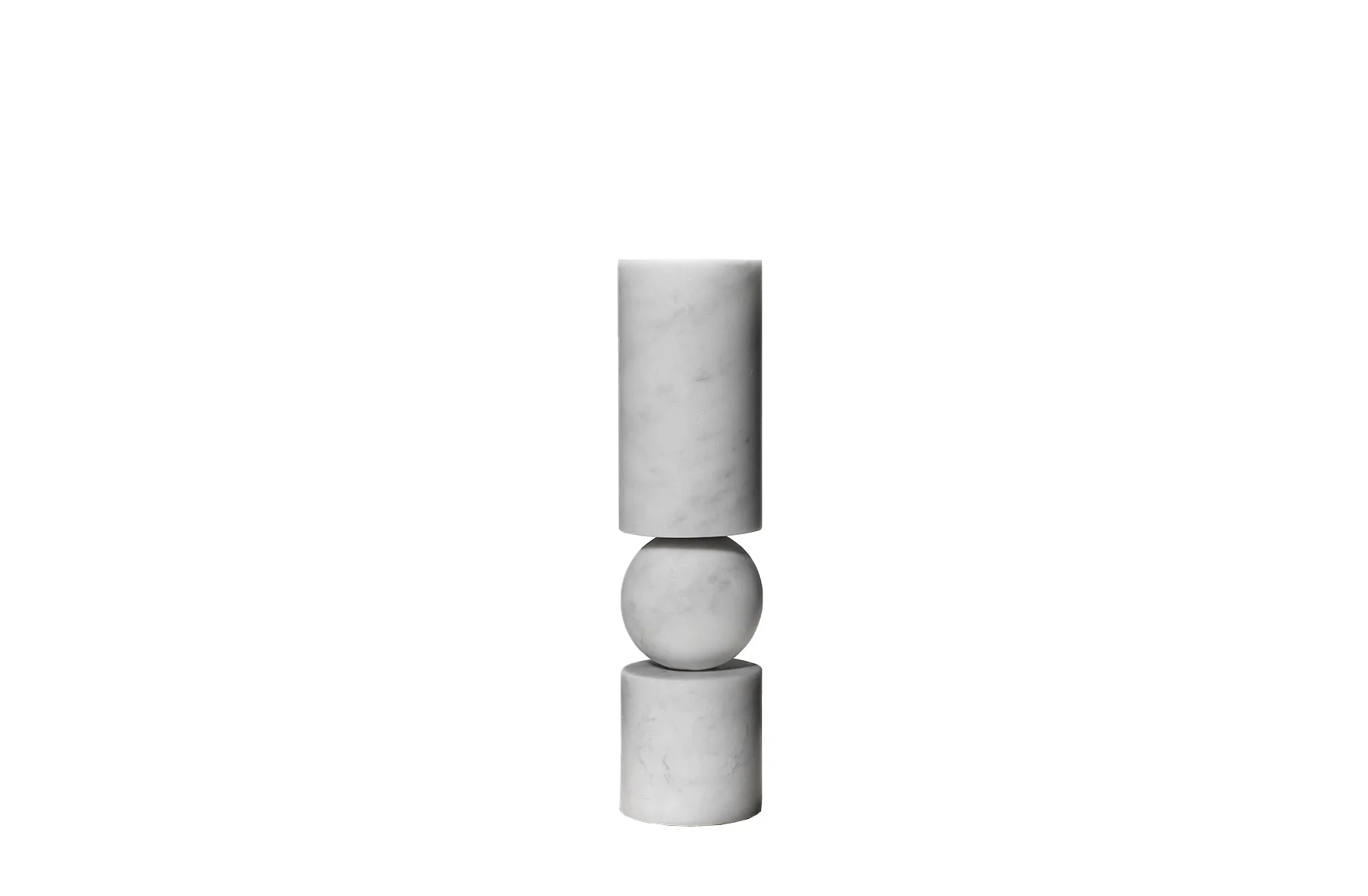 Fulcrum Candlestick Small - White Marble
